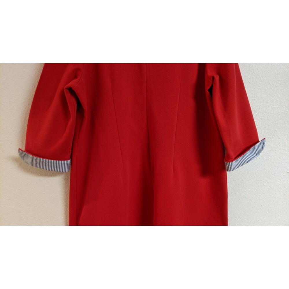 NEW~Women's TALBOTS Red Pique Cotton Layered Look Collared Shirt Dress Size 1X - Picture 12 of 16